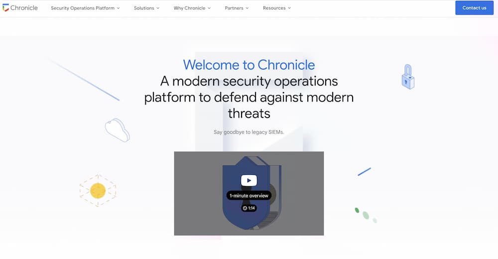 Chronicle Security landing page
