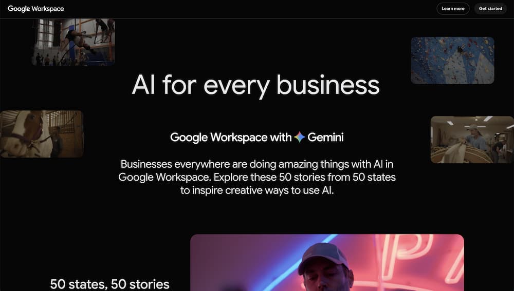 Google Workspace landing page